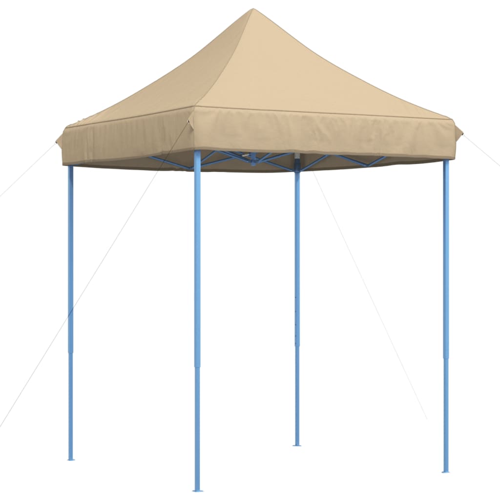 Tente de réception pliable escamotable beige 200x200x306 cm