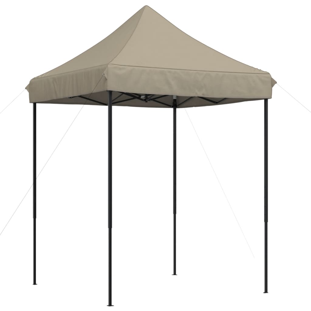 Tente de réception pliable escamotable taupe 200x200x306 cm