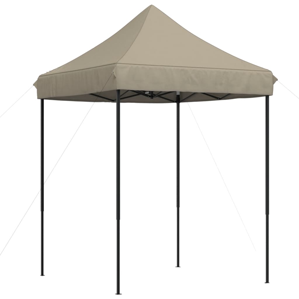 Retractable folding reception tent taupe 200x200x306 cm