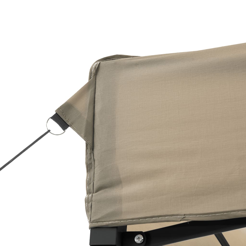 Tente de réception pliable escamotable taupe 200x200x306 cm