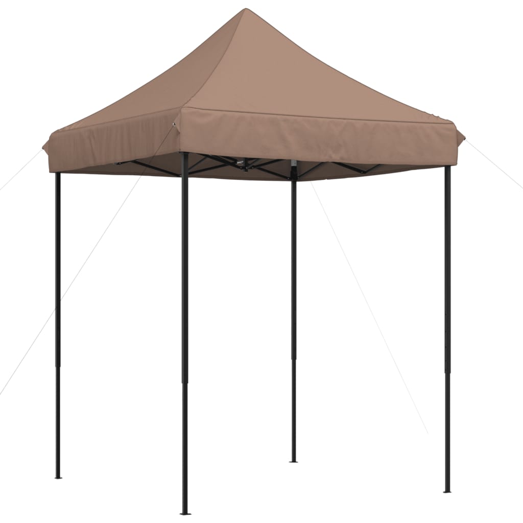 Tente de réception pliable escamotable marron 200x200x306 cm