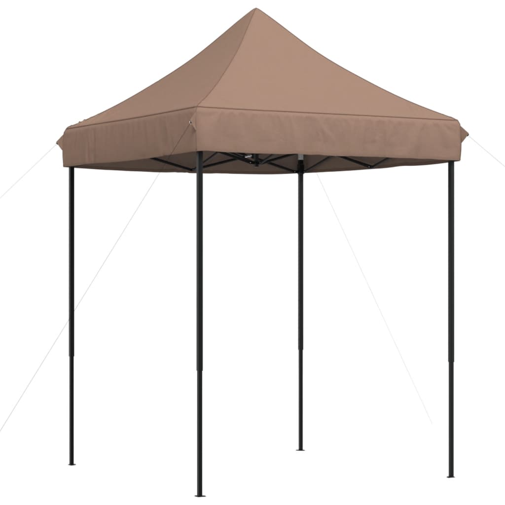 Tente de réception pliable escamotable marron 200x200x306 cm