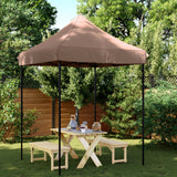 Tente de réception pliable escamotable marron 200x200x306 cm