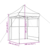 Tente de réception pliable escamotable avec 2 parois latérales