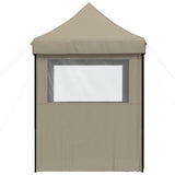 Tente de réception pliable escamotable 4 parois latérales taupe