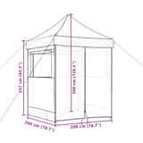 Tente de réception pliable escamotable 4 parois latérales taupe