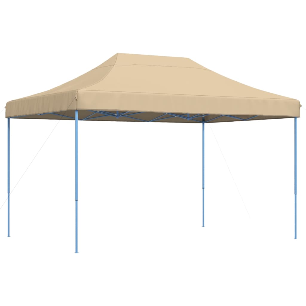 Tente de réception pliable escamotable beige 410x279x315 cm