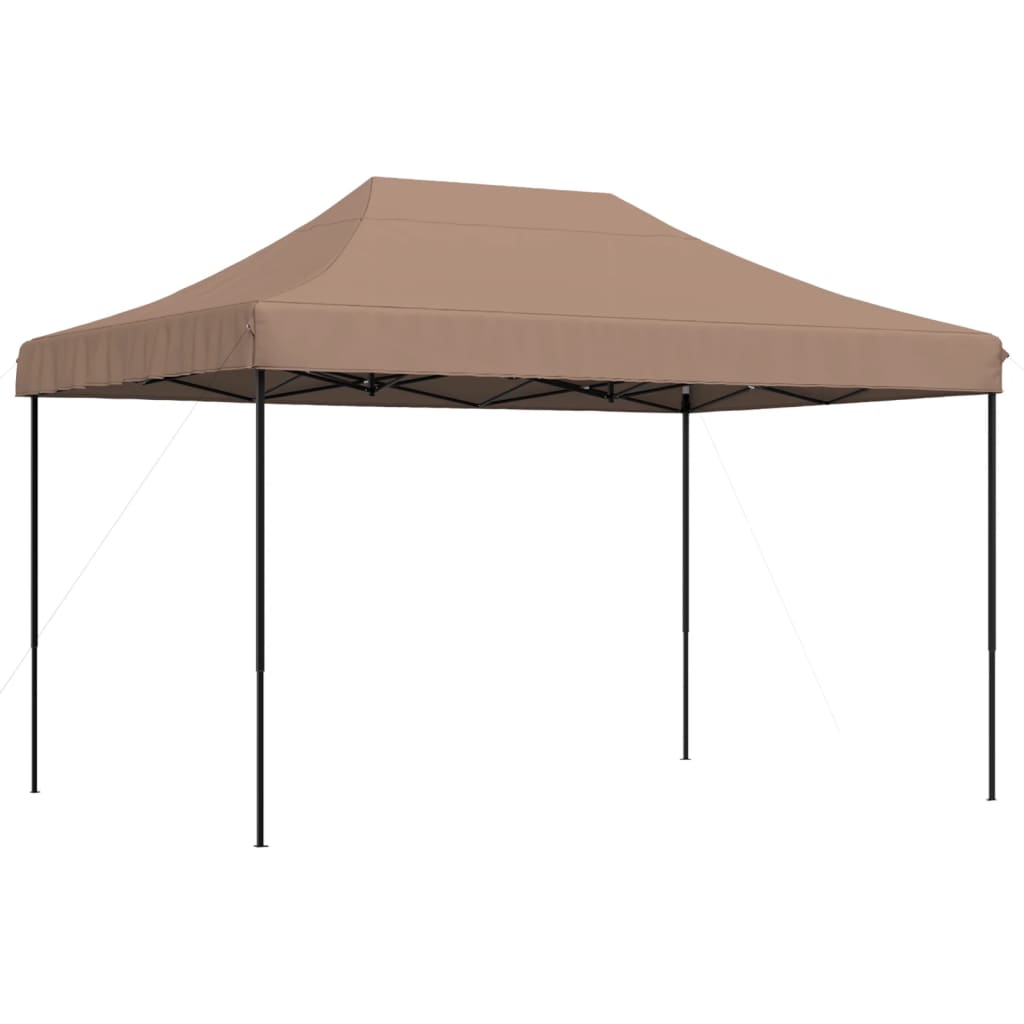 Tente de réception pliable escamotable marron 410x279x315 cm