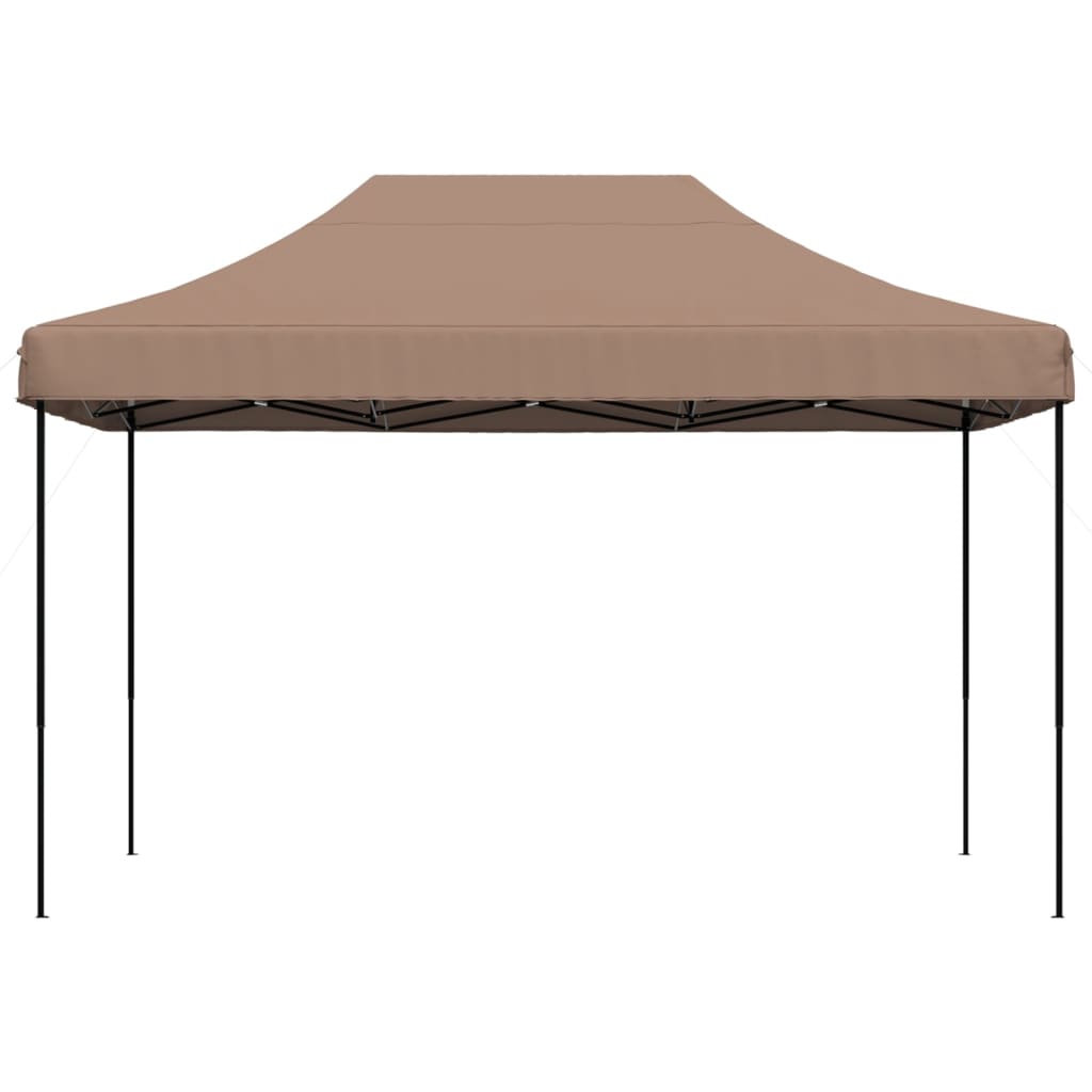 Tente de réception pliable escamotable marron 410x279x315 cm