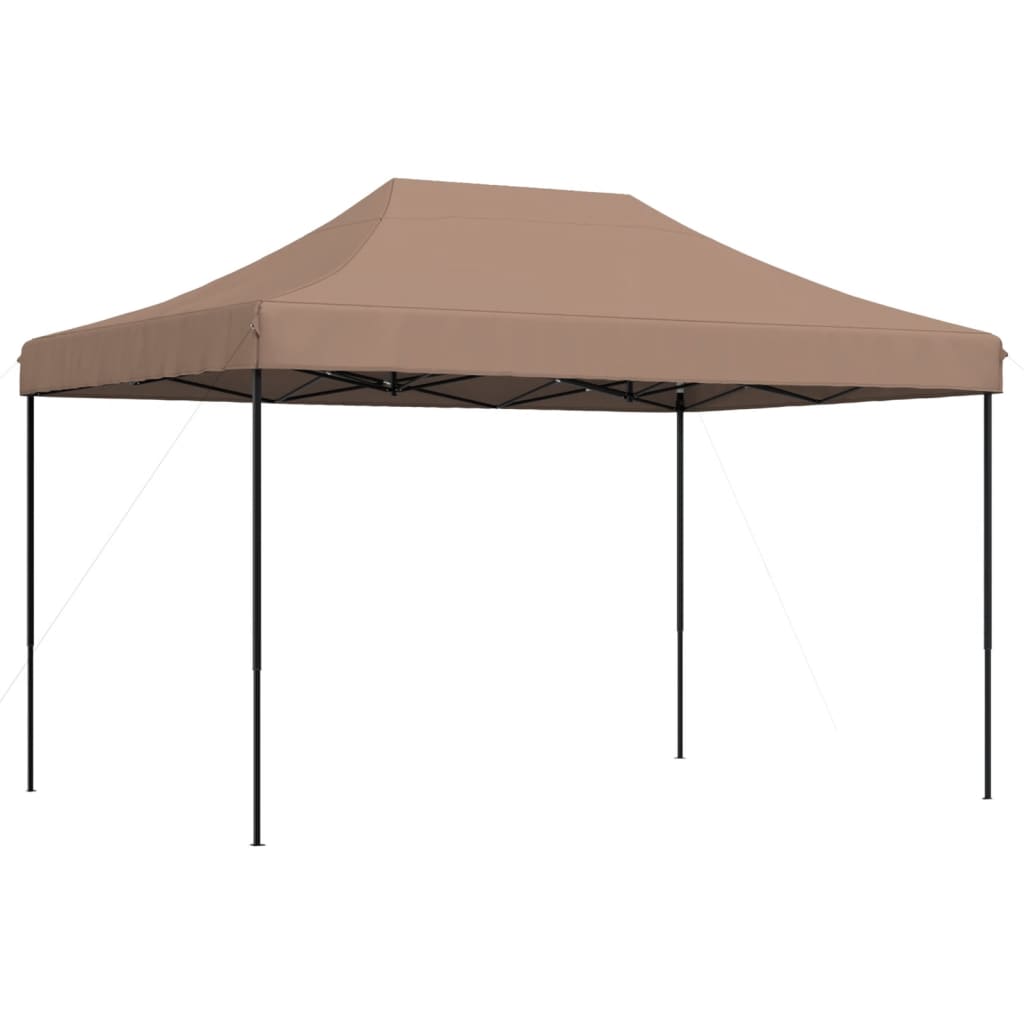 Tente de réception pliable escamotable marron 410x279x315 cm