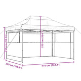 Tente de réception pliable escamotable 3 parois latérales vert