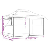 Tente de réception pliable escamotable avec 4 parois latérales