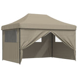 Tente de réception pliable escamotable 4 parois latérales taupe