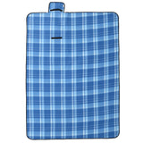 Blue plaid foldable picnic blanket 200x150 cm