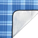 Blue plaid foldable picnic blanket 200x150 cm