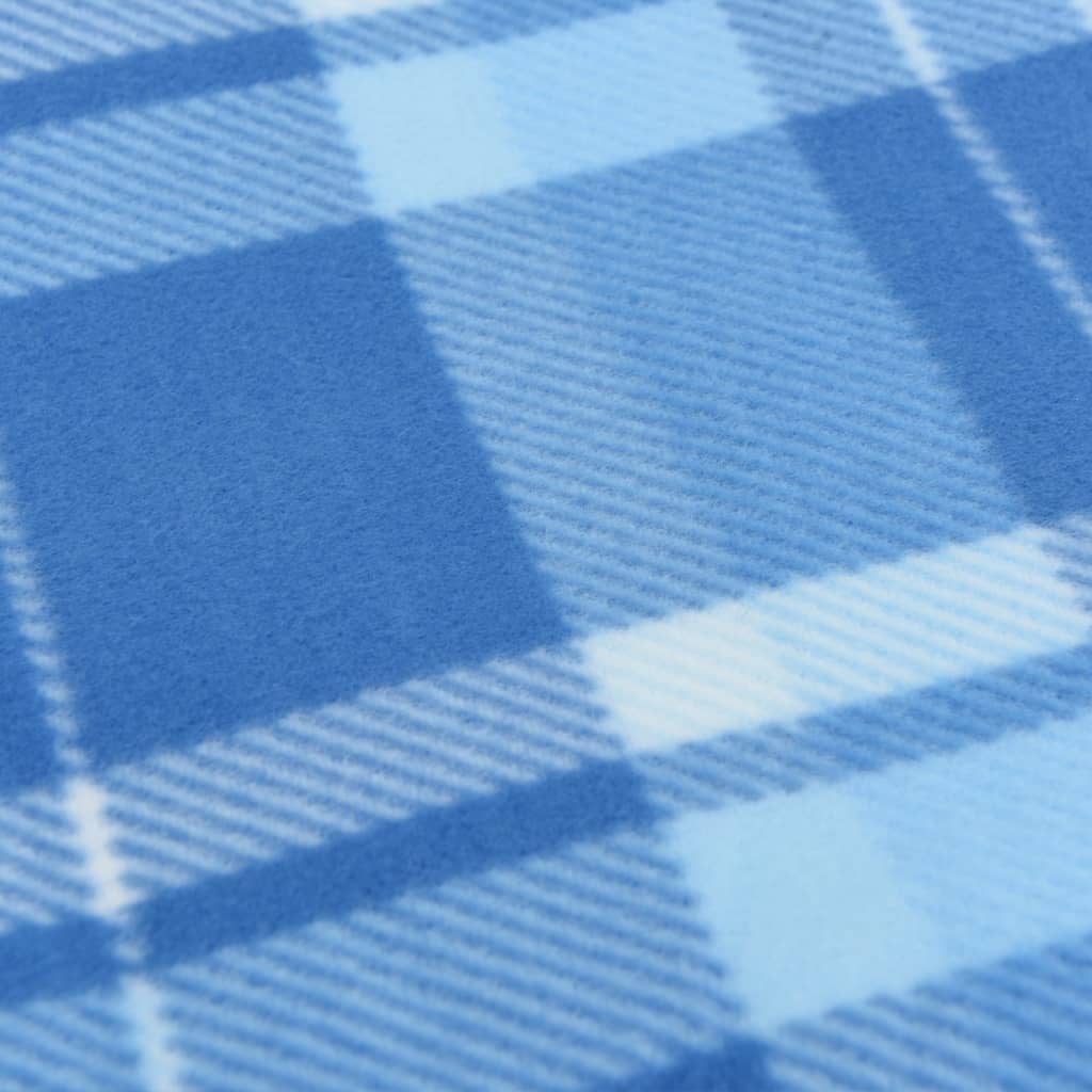 Blue plaid foldable picnic blanket 200x150 cm