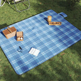 Blue plaid foldable picnic blanket 200x150 cm