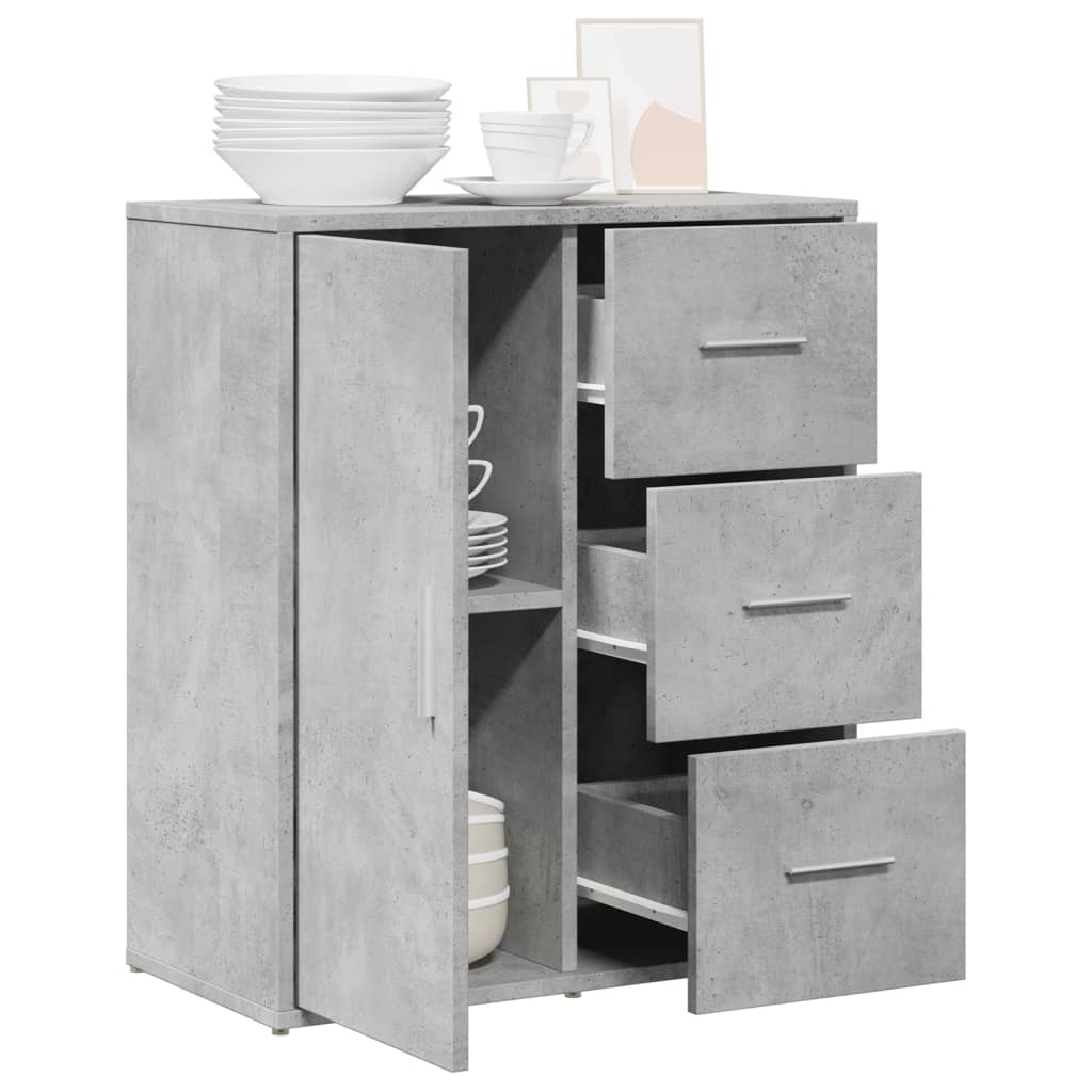 Concrete gray sideboard 60x31x70 cm engineered wood