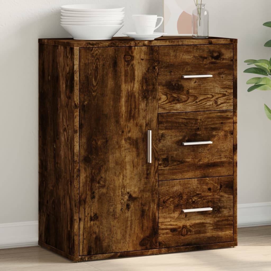 Buffet chêne fumé 60x31x70 cm bois d'ingénierie