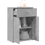 Buffet gris béton 60x30x84 cm bois d'ingénierie