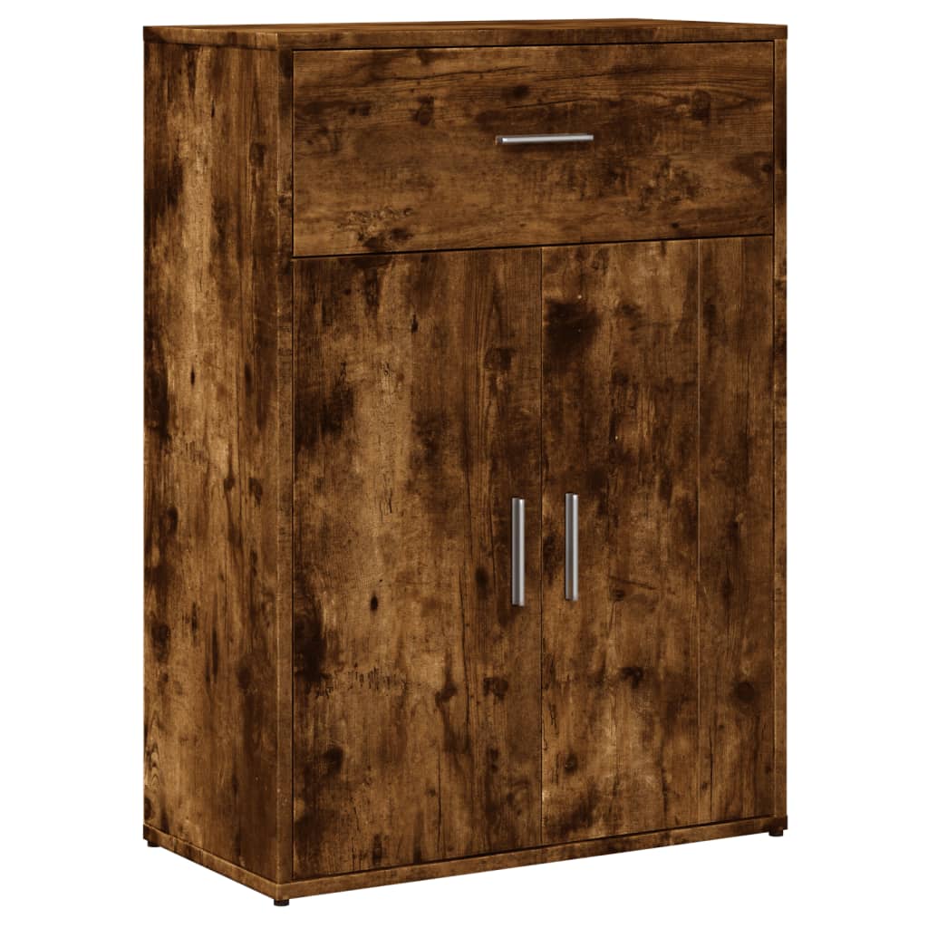 Buffet chêne fumé 60x30x84 cm bois d'ingénierie