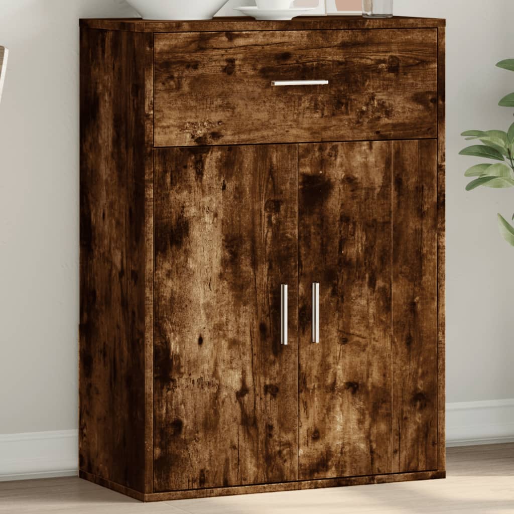 Buffet chêne fumé 60x30x84 cm bois d'ingénierie