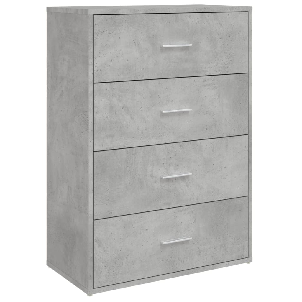 Concrete gray sideboard 60x31x84 cm engineered wood