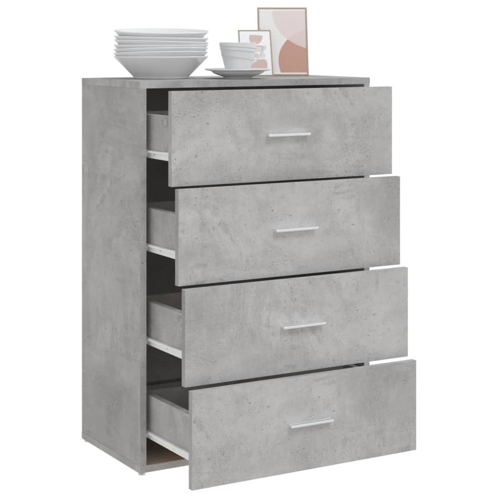 Concrete gray sideboard 60x31x84 cm engineered wood