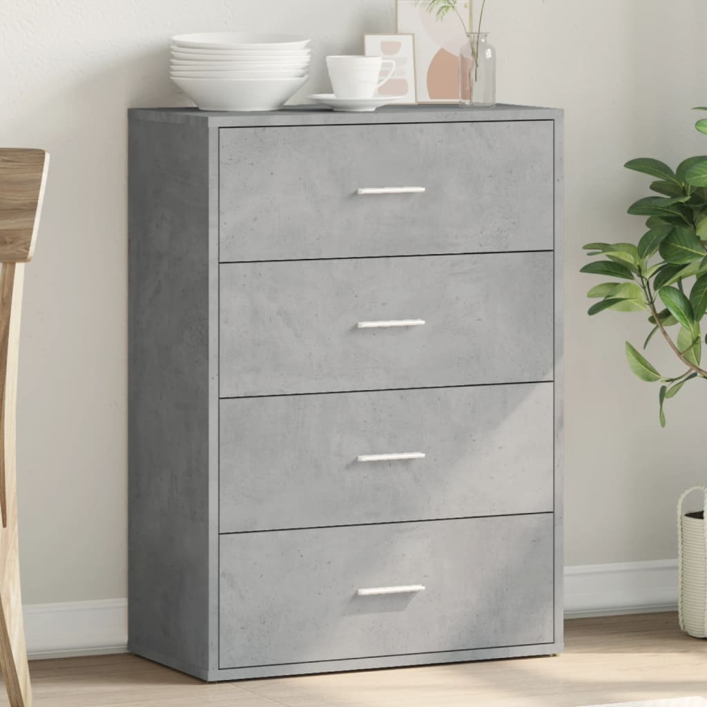 Concrete gray sideboard 60x31x84 cm engineered wood