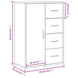 Buffet blanc 60x31x84 cm bois d'ingénierie