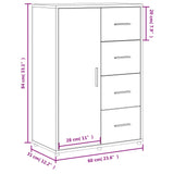 Buffet chêne sonoma 60x31x84 cm bois d'ingénierie