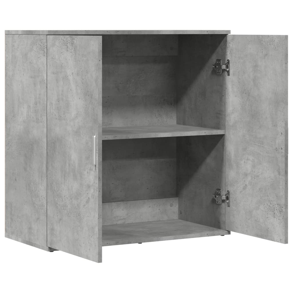 Concrete gray sideboard 79x38x80 cm engineered wood