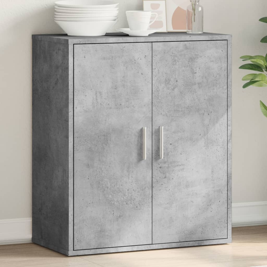 Concrete gray sideboard 79x38x80 cm engineered wood