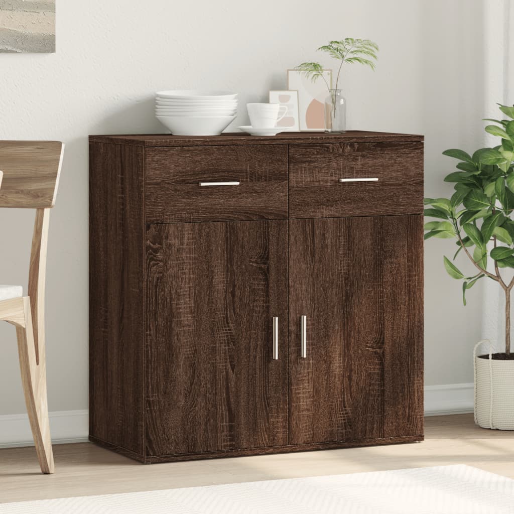 Buffet chêne marron 79x38x80 cm bois d'ingénierie