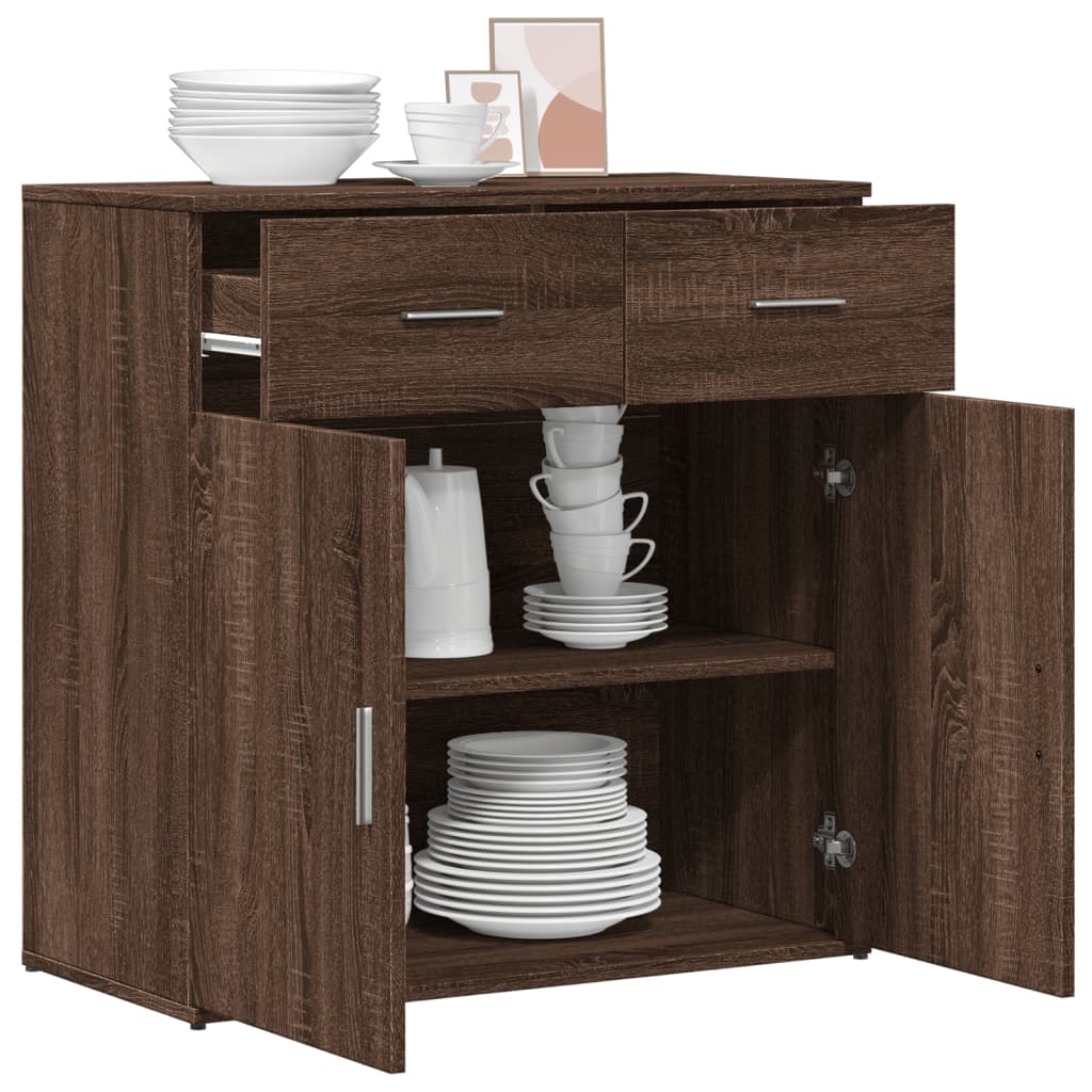 Buffet chêne marron 79x38x80 cm bois d'ingénierie