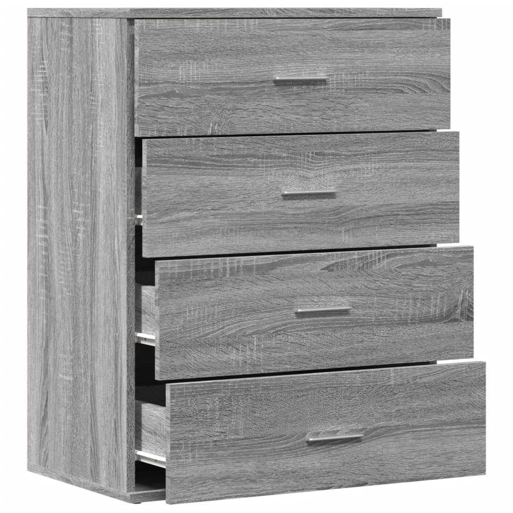 Sonoma graues Sideboard 60x39x80 cm, Holzwerkstoff