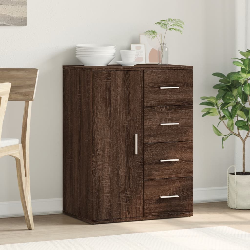 Buffet chêne marron 59x39x80 cm bois d'ingénierie