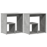 Tables d'appoint 2 pcs gris béton 50x30x50 cm bois d'ingénierie