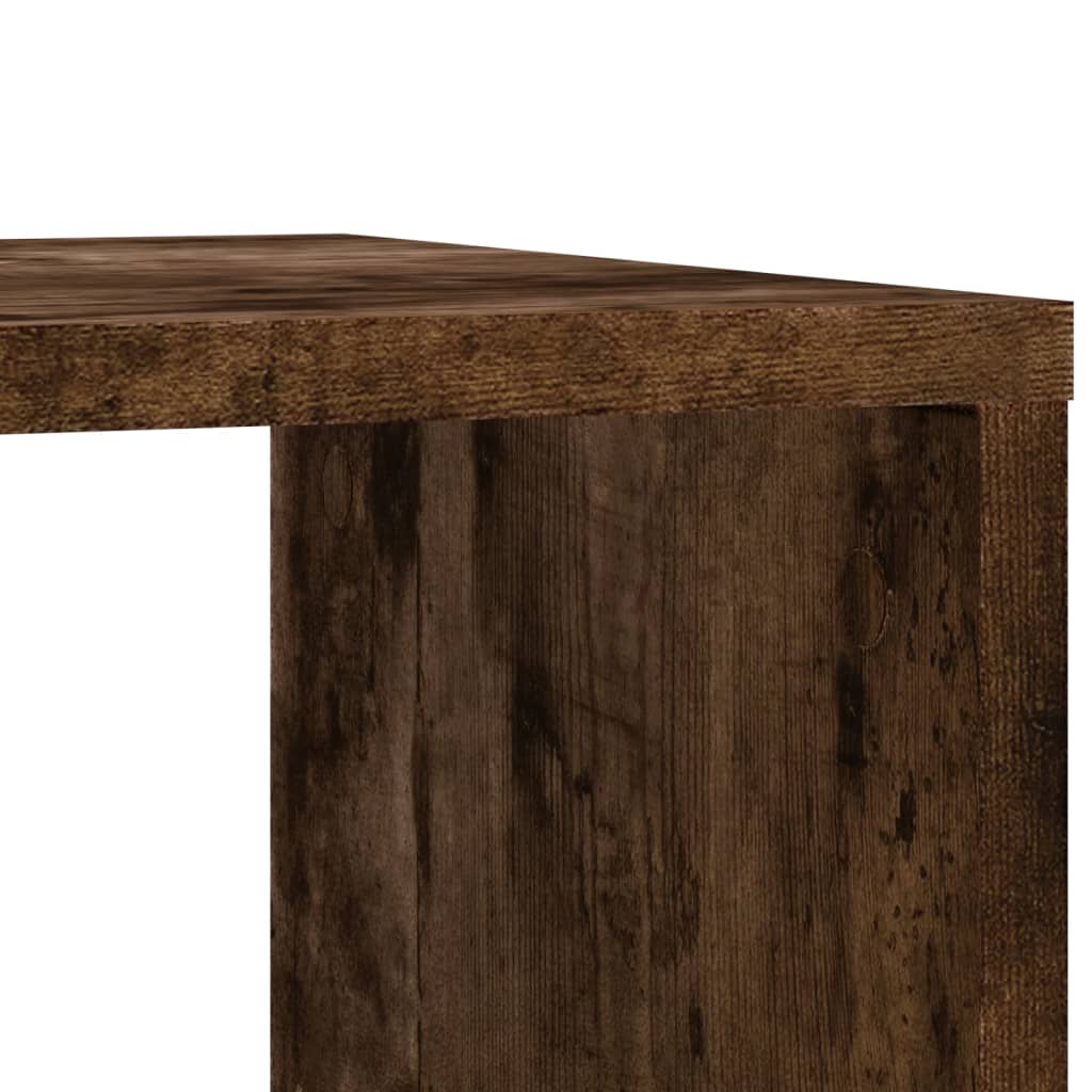 Table d'appoint avec roues chêne fumé bois d'ingénierie