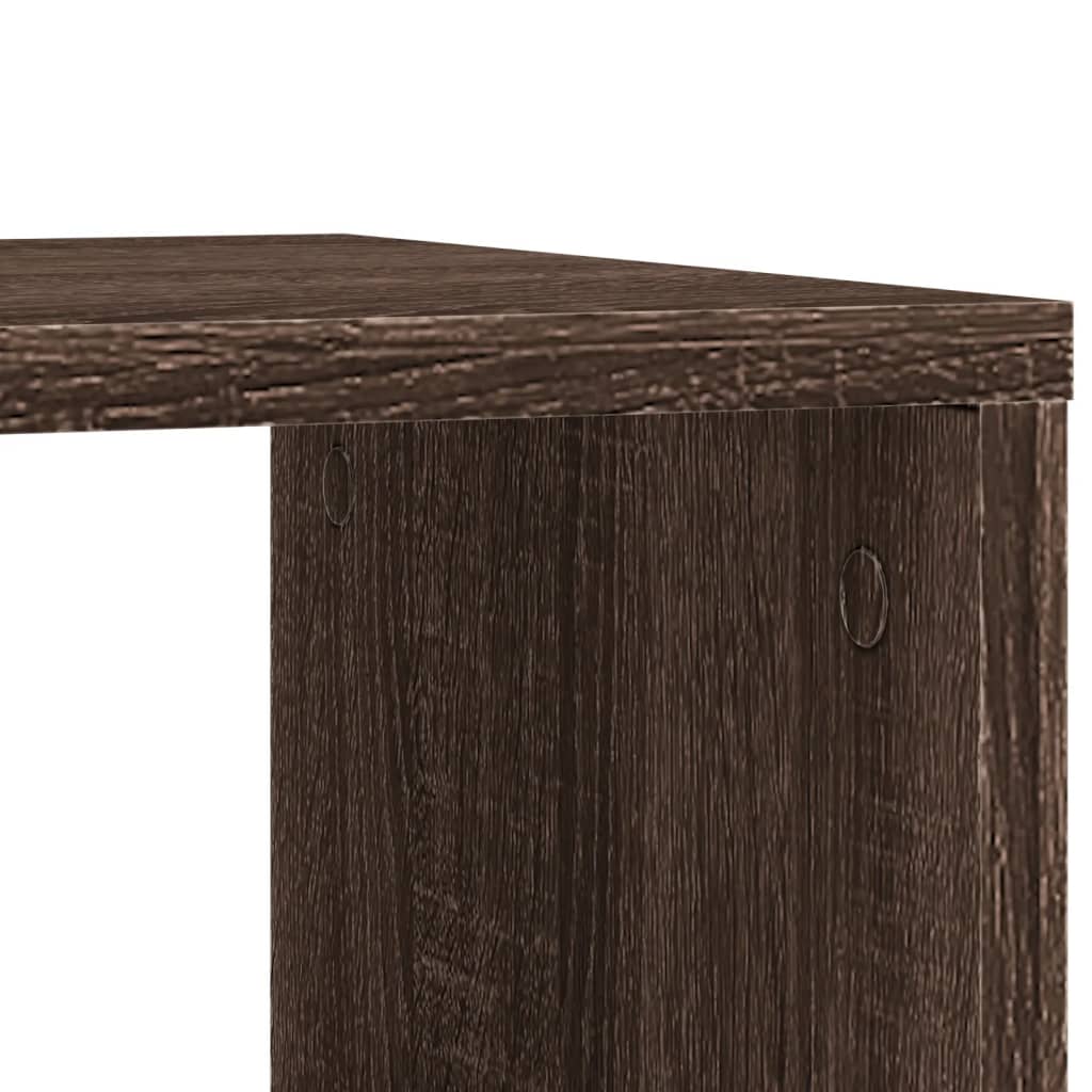 Table d'appoint avec roues chêne marron bois d'ingénierie