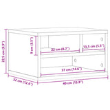 Support d'imprimante chêne sonoma 40x32x22,5 cm bois ingénierie