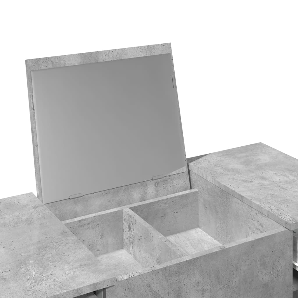 Dressing table with concrete grey mirror 100x45x76 cm