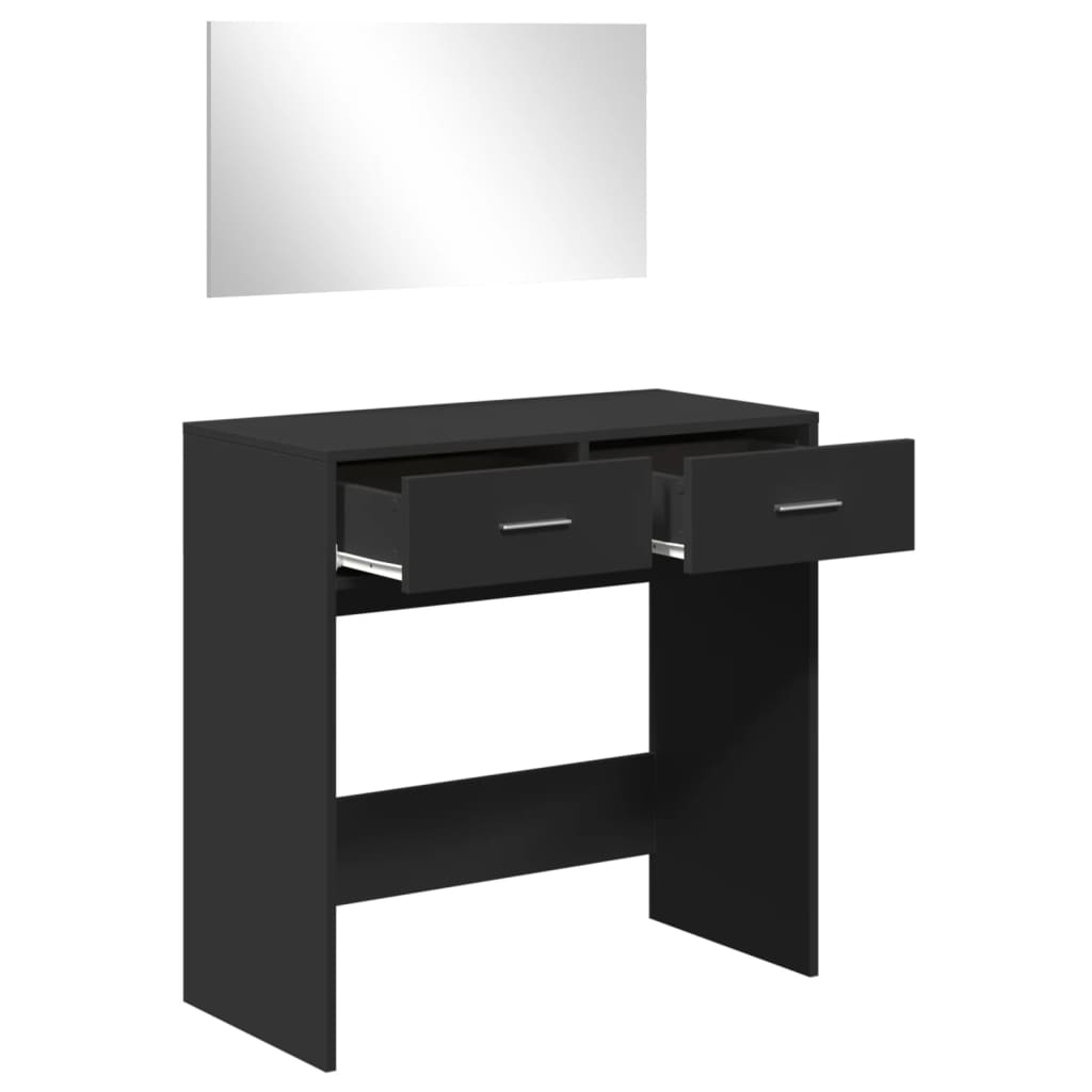 Dressing table with black mirror 80x39x80 cm