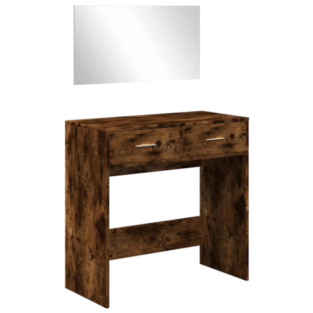 Dressing table with smoked oak mirror 80x39x80 cm