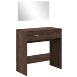 Dressing table with mirror brown oak 80x39x80 cm