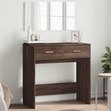 Dressing table with mirror brown oak 80x39x80 cm