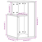 Table d'appoint gris béton 35x35x60 cm bois d'ingénierie