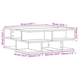 Sonoma oak coffee table 70x70x29 cm engineered wood