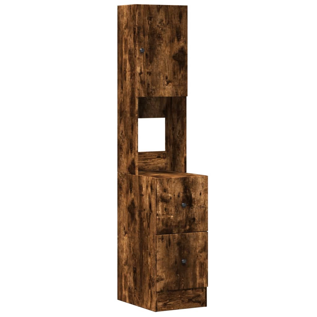 Armoire de cuisine chêne fumé 35x50x180 cm bois d'ingénierie