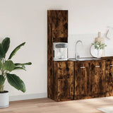 Kitchen cabinet smoked oak 35x50x180 cm engineered wood